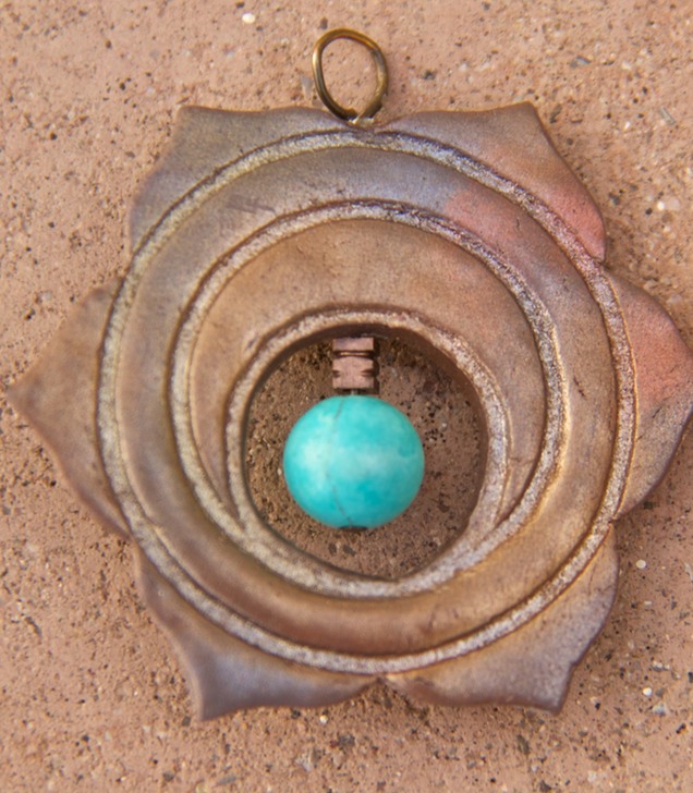 Navel Chakra Pendant with Turquoise Sphere